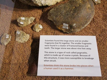 { Caption: One of the displays showing rock fragments that fit together. }