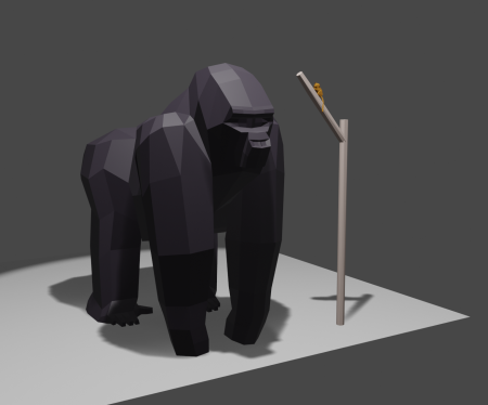 { Gorilla v2 (added big toes and re-colored) and mouse lemur to show extremes in modern primate size. }